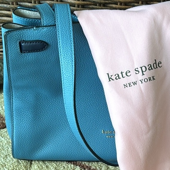 NWT Kate Spade Blue Tote “Niagara Lane”Pebbled Leather Bag - Picture 6 of 11